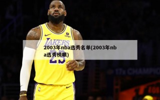 2003年nba选秀名单(2003年nba选秀榜眼)